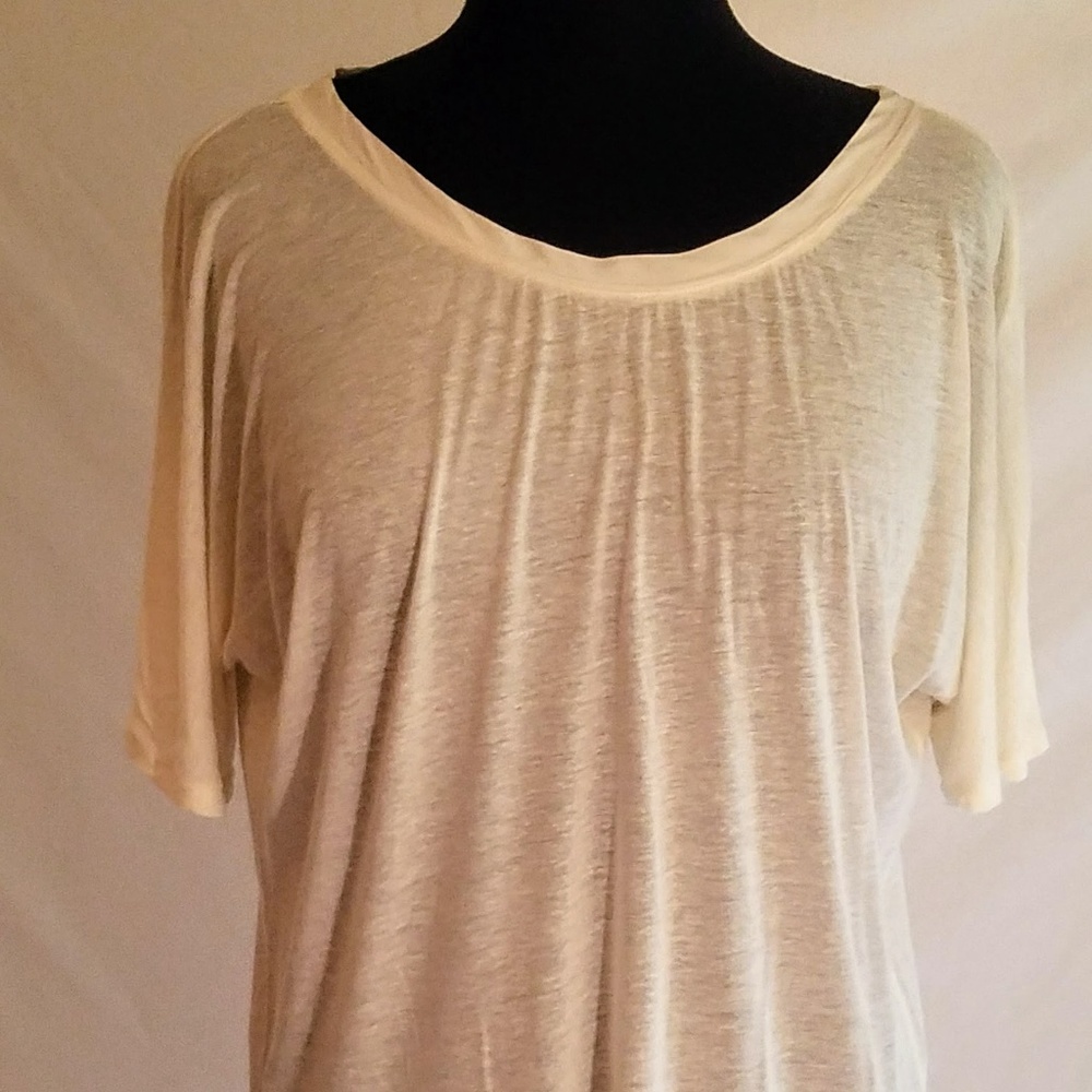 J Crew Ivory colored Top size large